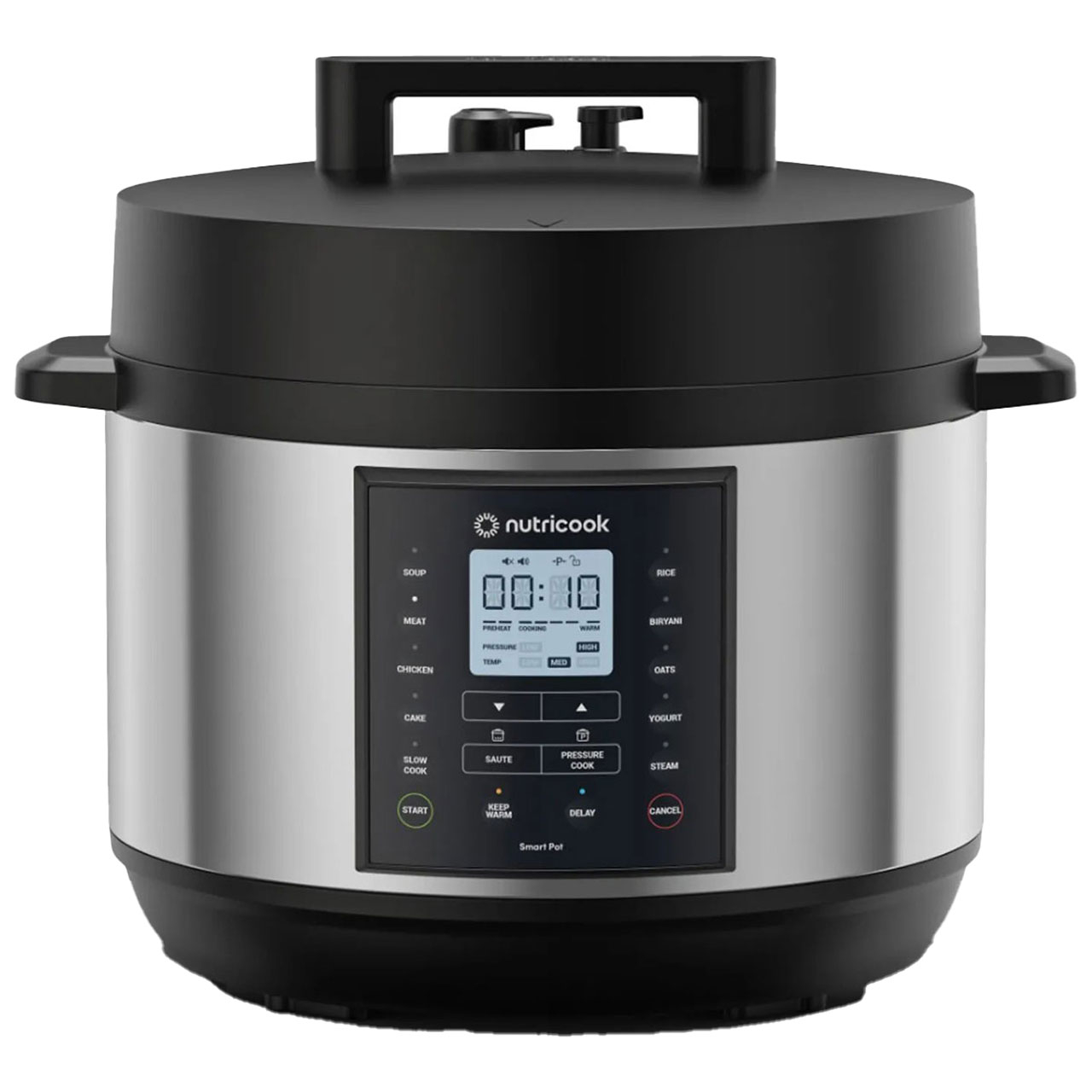 زودپز برقی نوتریکوک مدل SP210L ظرفیت 9.5 لیتر با توان 1500 وات، نمایشگر LCD، بدنه و ظرف استیل ضد زنگ، 14 برنامه پخت شامل سوپ، گوشت، مرغ، کیک، آرام پز، برنج، بریانی، جو دوسر، ماست، بخارپز، تف ...